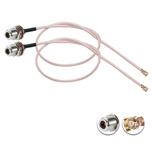 POBADY 2PCS U.F.L1 to N Type Female Low Loss Coaxial Cable 12