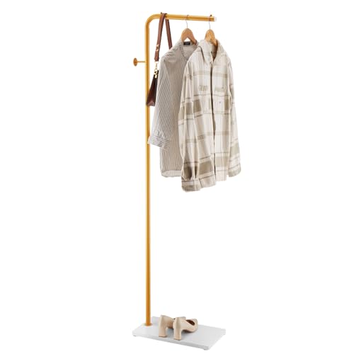 VEVOR Appendiabiti da Terra 450 x 250 x 1700 mm Appendiabiti in Metallo con Base in Pietra di Quarzo e 3 Ganci Rotondi, per Ingresso, Camera da Letto, Soggiorno, per Cappotti, Cappelli, Borse