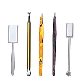 5 bolígrafos de uñas con diseño de flores de cabeza para arte de esmalte de gel de ojo de gato