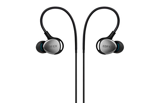 Edifier P281 Waterproof Computer Headset - Sports In-Ear Earphones Ip57 Rated With Memory Around-The-Ear Wire For Running, Workout, Exercise - Black/Silver #TOP1