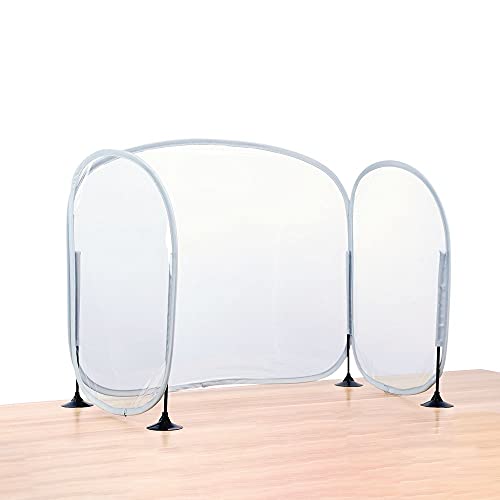 image for Excellerations Sneeze Guard Desk Shield – Plastic Divider Screen for