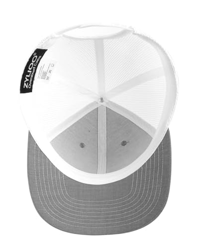 Miniatura 5 de Zylioo M L Xl Xxl Mesh Trucker Cap Big Head,Verano Running Sport Cap Tamaño 57-64 Cm, Gorra De Béisbol Con Protección Uv, Gris Blanco Mezclado, Xl Xxl
