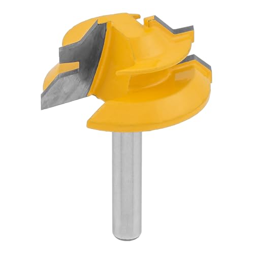 HALLMERS 2-Flute 38mm (1-1/2") 45° Carbide Tipped Lock Mitre Router Bit - 6.35mm (1/4") Shank - 18mm Cutting Depth 45 Degree Woodworking Projects