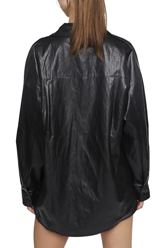 Forever 21 Women's Faux Leather Drop-Sleeve Shacket3