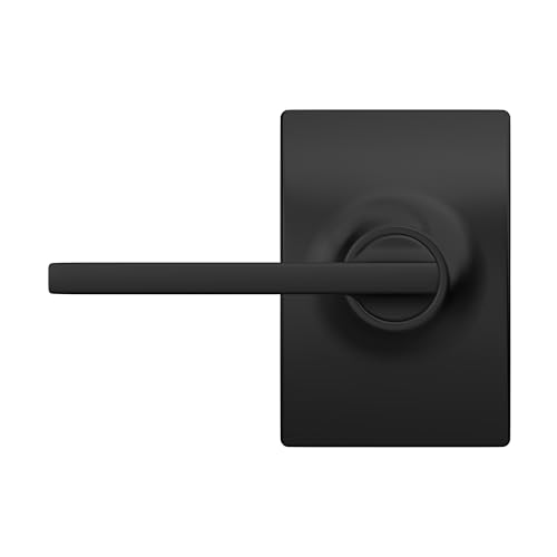 Image of SCHLAGE Latitude Hall /Closet Passage Door Handle, Reversible, Matte Black | Hall or closet lever door handle with no lock, Easy to install, Certified durability, Universal fit