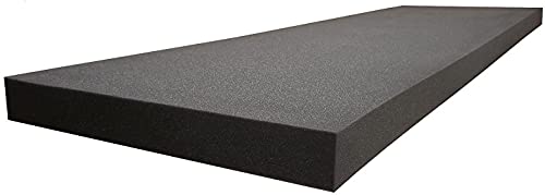 Foam Upholster Foam 1" x 24" x 60" - Black Foam Sheet, Bench, Cushion, Case Charcoal Gray Industrial Polyurethane Foam Open Cell, Poly, Medium Density Foam Sheets