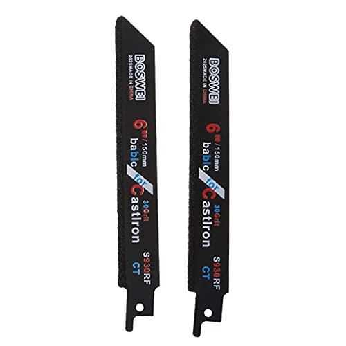 SHOTAY Säbelsägeblätter, 2 Stück 150 mm 6''Carbide Säbelsägeblatt zum Schneiden von keramischem Gusseisen S930RFCT Schwarz