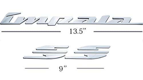 Image of 2X Impala Ss Rear Quarter Panel Emblems Car Letter Badge 3D Sticker Decal Replacement for 1994 1995 1996 Impala (Chrome)
