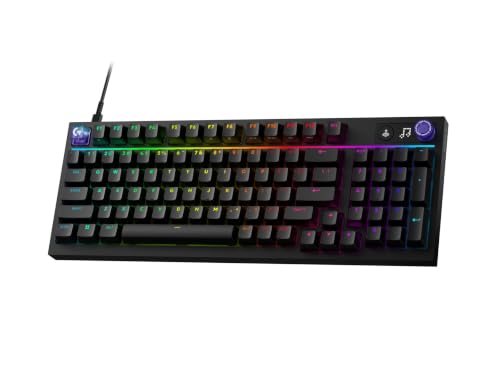 Logitech G316 X 98 Gaming Keyboard, 8 kHz Report Rate, Hot-Swappable Tactile Switches, Gasket Structure, LED Dot Matrix Display & Dial, Double Shot PBT Keycaps, USB-C, RGB LIGHTSYNC, for PC