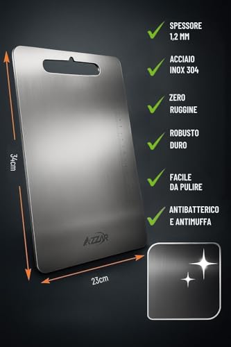 Planche à découper en acier inoxydable 304 robuste AZZAR - 3