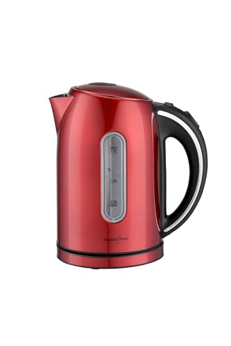 Hervidor eléctrico acero inoxidable 1.7L rojo Eurostar miniatura 1