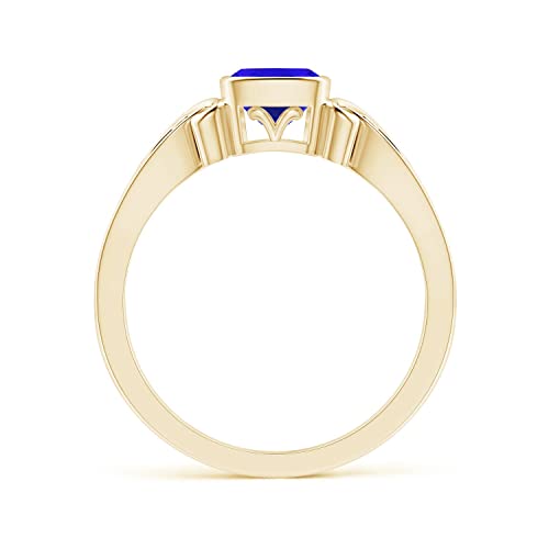 Angara Natural Tanzanite Solitaire Engagement Ring for Women | Vintage Style Cushion Tanzanite Solitaire Engagement Ring in 14K Solid Gold/Platinum | December Birthday, Gemstone Jewellery Gift2
