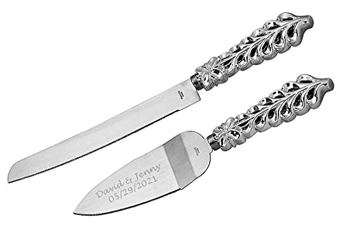Gifts Infinity® Personalized Wedding Knife and Server Set Free Engraving (2564)