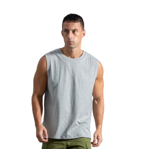 Chaleco de fitness para hombre en algodón puro ideal para entrenar en el gimnasio