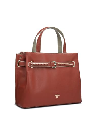 Image of Da Milano Leather Satchel Bag for Women - Brown