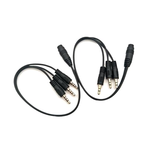 Cable adaptador Jack 3.5mm hembra a 3 Jack macho 30cm miniatura 4