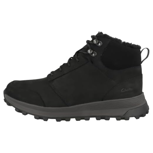 Clarks ATL Trek Up WP, Botas de Moda Hombre, Black Wlined Lea, 45.5 EU
