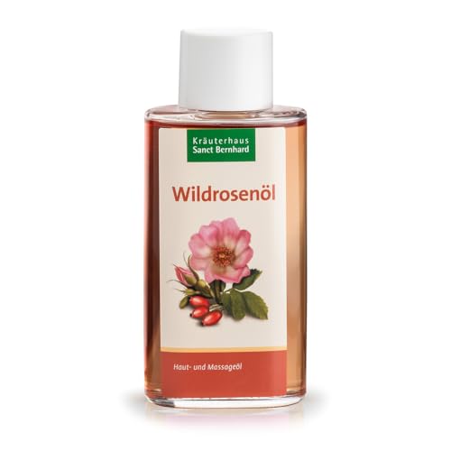 Sanct Bernhard Wildrosen Haut- und Massageöl mit Wildrosenöl, Makadamia-Nussöl, Johanniskrautöl 100 ml