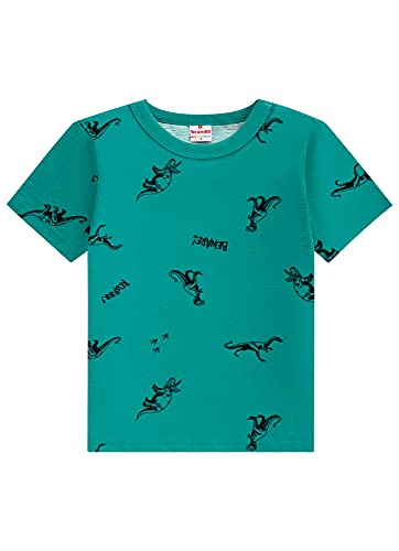 Camiseta Manga Curta, Meninos, Básicos, Verde Palmeira, 9-10 Anos, CMST24577