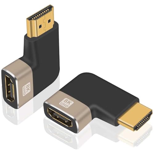 48Gbps 8K HDMI変換アダプタ 延長アダプタ ラップトップ カメラ プロジェクタ HDTV用 拡張アダプタ変換 8K@60Hz 4K@120Hz テレビ HDR ノートパソコン PC カメラ用 (HDMI to HDMI(8K), オス-メス 縦