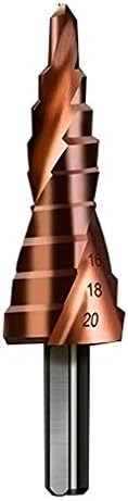 Mengshen M35 Step Drill Bit 4-20mm, Cobalt Spiral Groove Large Bit Pagoda Step Drill Bit Set Hole Reamer Triangle Handle HSS Co Drilling Counterbore