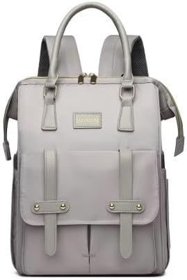 Elegant Style Mommy Diaper Bag Backpack, Travel Tote with Nylon Lining (Grey)