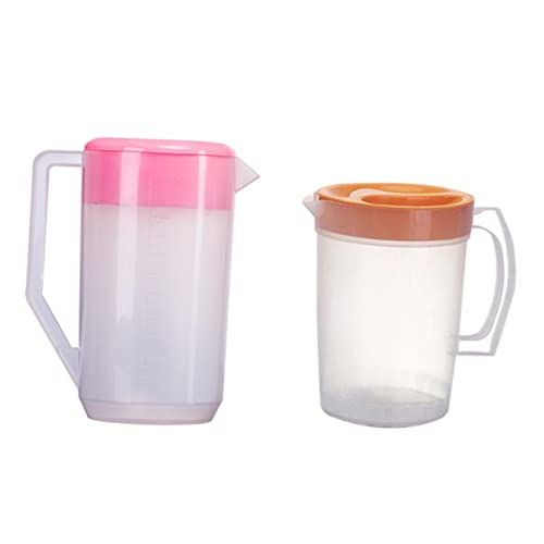 CHICAMPERA Brocca Graduata in Plastica Con Coperchio Stabile Brocca Per Bevande Resistenti Al Calore Caraffa Grande Capacità Per Tè Succhi e Acqua Fredda Per Feste e Picnic
