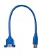 System-S USB 3.0 Kabel 30 cm Typ A Stecker zu Buchse Schraube Adapter in Blau