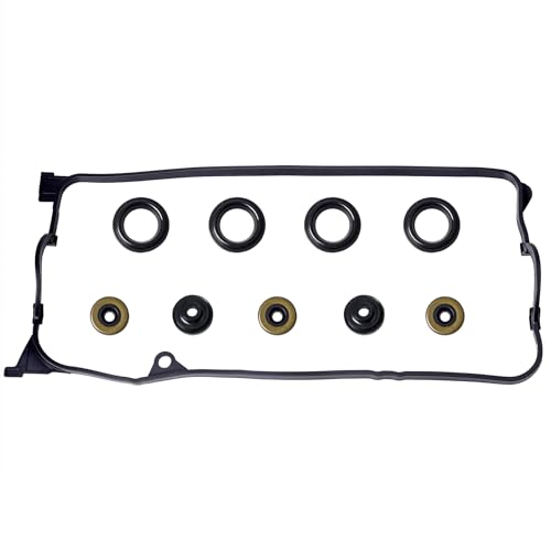 Image of VS50606R Valve Cover Gasket Kit for 2001-2005 Honda Civic 1.7L D17A | Gasket + 4 Plug Tube Seals + 5 Grommets. Replaces VS50384 VC4034 12030-PLC-000. Fixes Oil Leaks. DX LX EX HX GX V-TEC.