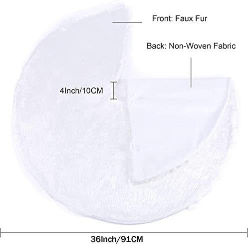image for Artmag Christmas Tree Skirt 36 inches Large Snowy White Faux Fur Winte