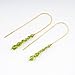 CRYSTALINES Natural Peridot Gemstone Dangle Threader Earrings, Handmade Boho Lightweight Jewelry, Wicca & Reiki Healing Crystals, Gold Pull-Through Design Earrings, Christmas Gift for Women