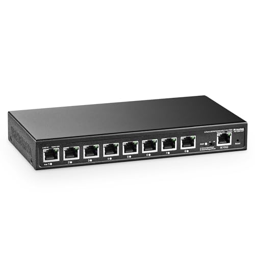 Switch gestito PoE a 8 porte 2.5G con 1 porta 10G Uplink PoE 120W commutatore di rete fanless web metallico ethernet