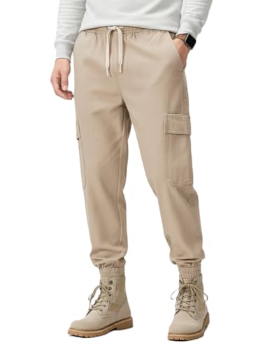 Image of Leriya Fashion Men's Cargo Pants | 6 Pocket Cotton Cargo Joggers for Men | Loose Fit Stylish Pant with Pockets | Casual Baggy Trousers & Streetwear Lower