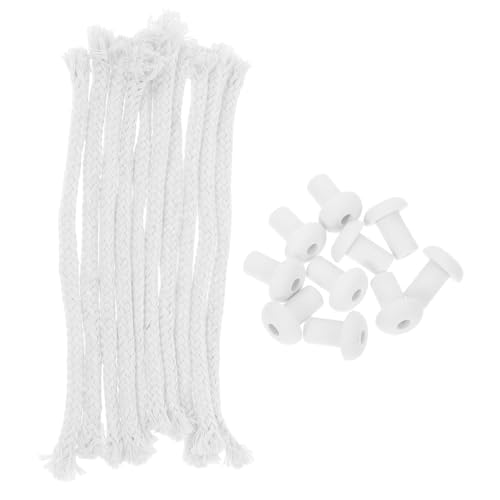Set 10 mechas con soporte cerámico para lámparas de aceite