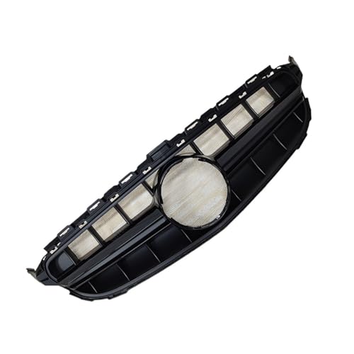 C63Sスタイル と互換性があるメルセデスベンツ Cクラス W205 C205 S205 C180 C200 C250 C300 2015-2018 フロントバンパーグリル グリル ブラック ボディキット チューニング(Black)