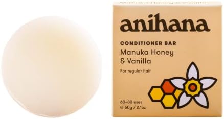 ANIHANA Conditioner Bar | Manuka Honey and Vanilla - Softening Hair Conditioner for Thin to Thick Hair - 2.1 oz (Up to 80 Uses)