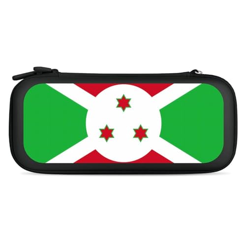 Burundi Flag Compatible with Switch Carrying Case Hard Travel Game Bag Pouch with 15 Games Accessories Black-style