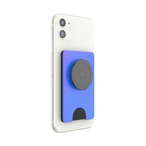 Image of PopSockets Phone Wallet with Phone Grip & Expanding Kickstand, Phone Card Holder - Neo Noir