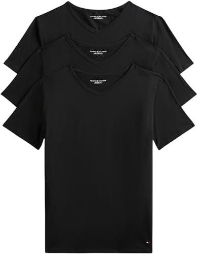 Tommy Hilfiger Herren 3er Pack T-Shirts Kurzarm Stretch V-Ausschnitt,...