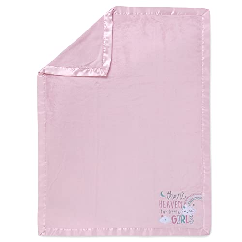 Image of 30x40 Fleece Baby Nursery Blanket with Satin Trim for Boys, Girls, and Unknown Gender Baby (Thank Heaven Girl 2)