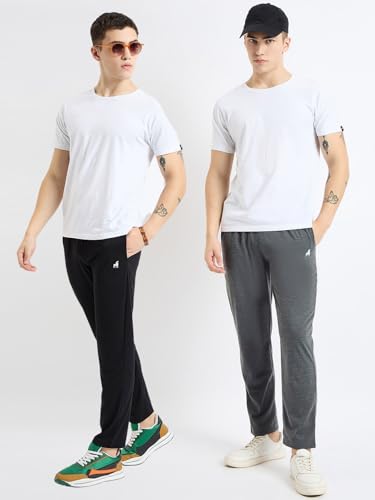 Image of Modeve Men Solid Cotton Blend Track Pant for Summer Pack of 2