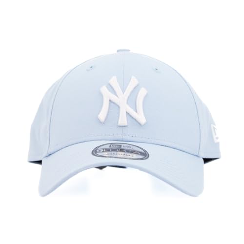 New Era 9Forty ESS York Yankees Cap Basecap Baseballcap MLB Curved Brim NY Damen/Herren - Metallschnalle, mit Schirm Herbst Sommer Frühjahr Winter Frühling-Sommer Herbst-Winter - One Size hellblau