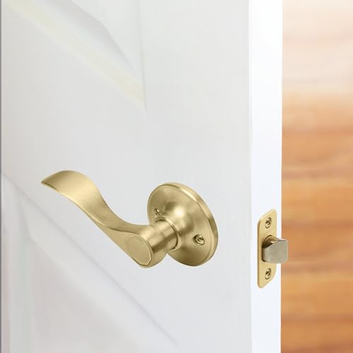 Image of Design House Springdale Passage Door Lever, Satin Brass | Surface, Transitional, Brass, Hardware, 728899