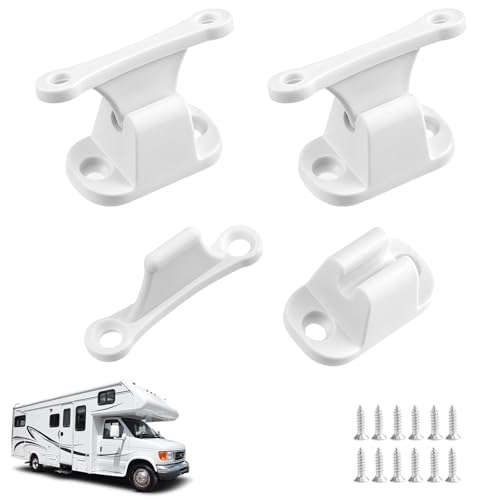 CHUANFU 3 Piezas Topes para Puerta de Caravana, Retenedor de Puerta Autocaravana de Plástico con 12 Tornillos, Accesorios de Camping para Autocaravanas Barcos Campers