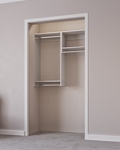 Closet Kit With Hanging Rods - Corner Closet System - Closet Shelves - Closet Organizers And Storage Shelves (White, 63 Inches Wide) Closet Shelving #TOP6