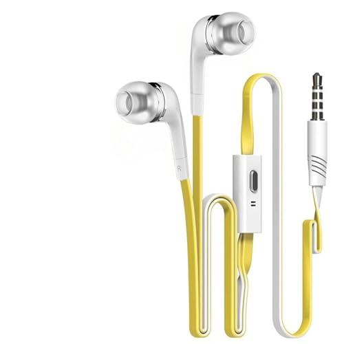 Image of GEARZTOUCH GSP in Ear 3.5mm Wired Earphones with in Line HD Mic, Powerful Audio, Clear Sound, Noise Isolation with Precise Bass, Unique Earbuds Design,in line Controls,Wide Compatibility(Yellow)