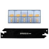 CDBP SPB332-S/SPB32-3 Parting Blade with 10 pcs GTN-3 Carbide Inserts Parting Grooving Cut-Off Tool Set...