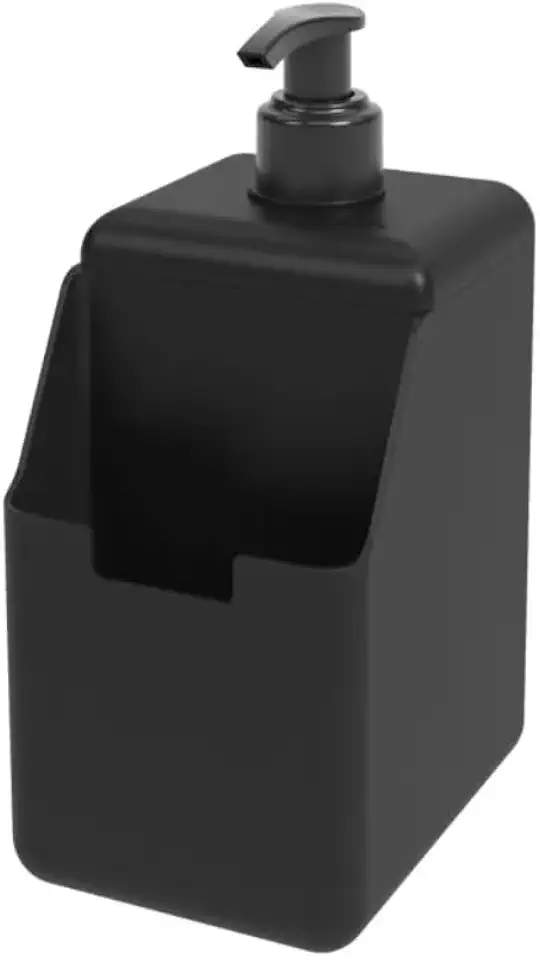 Porta Detergente Organizador de Pia com Dispenser Sabão e Espaço para Esponja 500ml - Preto
