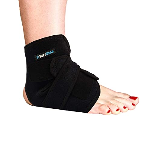 Riptgear Ankle Brace Support For Men And Women - Compression Support For Sprained Ankle - Open Heel Foot Adjustable Straps For Recovery - Achilles Tendon Support Stabilizing Bandage (Small) #TOP6