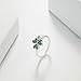 BOIGEGU 925 Sterling Silver Leaf Clover Dainty Inlaid Zircon Ring for Women Fashion Lucky Four Leaf Love Promise Rings Stainless Steel Wedding Band Promise Ring Jewelry Birthday Gifts for Women Size 6-8